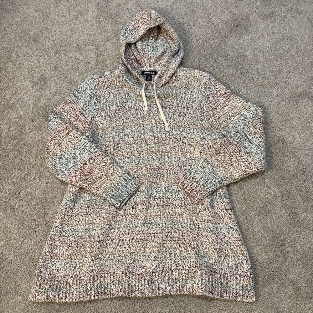 Lands End Women’s Knit Hooded Pullover Sweater 1X 16W-18W